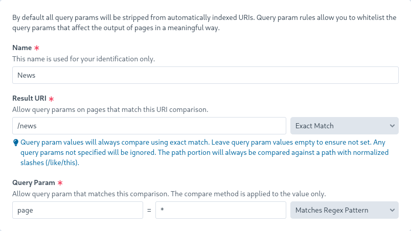 Add query param rule interface