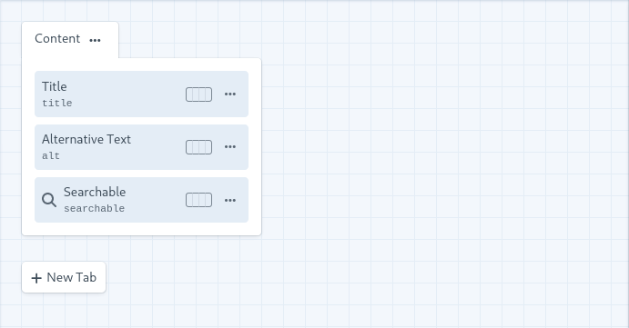 Asset volume field layout interface