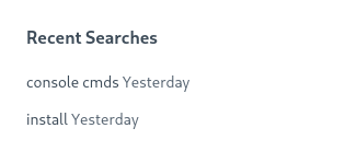 Recent searches widget